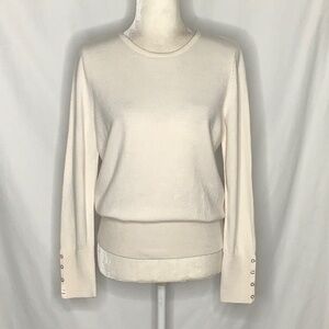 Ivory Sweater With Button Detail At Wrists Size S Balletcore